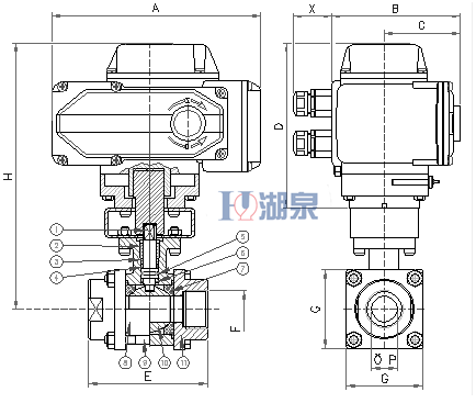 電動絲扣球閥Q911F-16P型號，圖片，原理